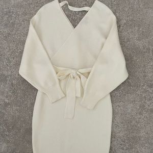 Ivory Mini Sweater Dress (S) NWOT